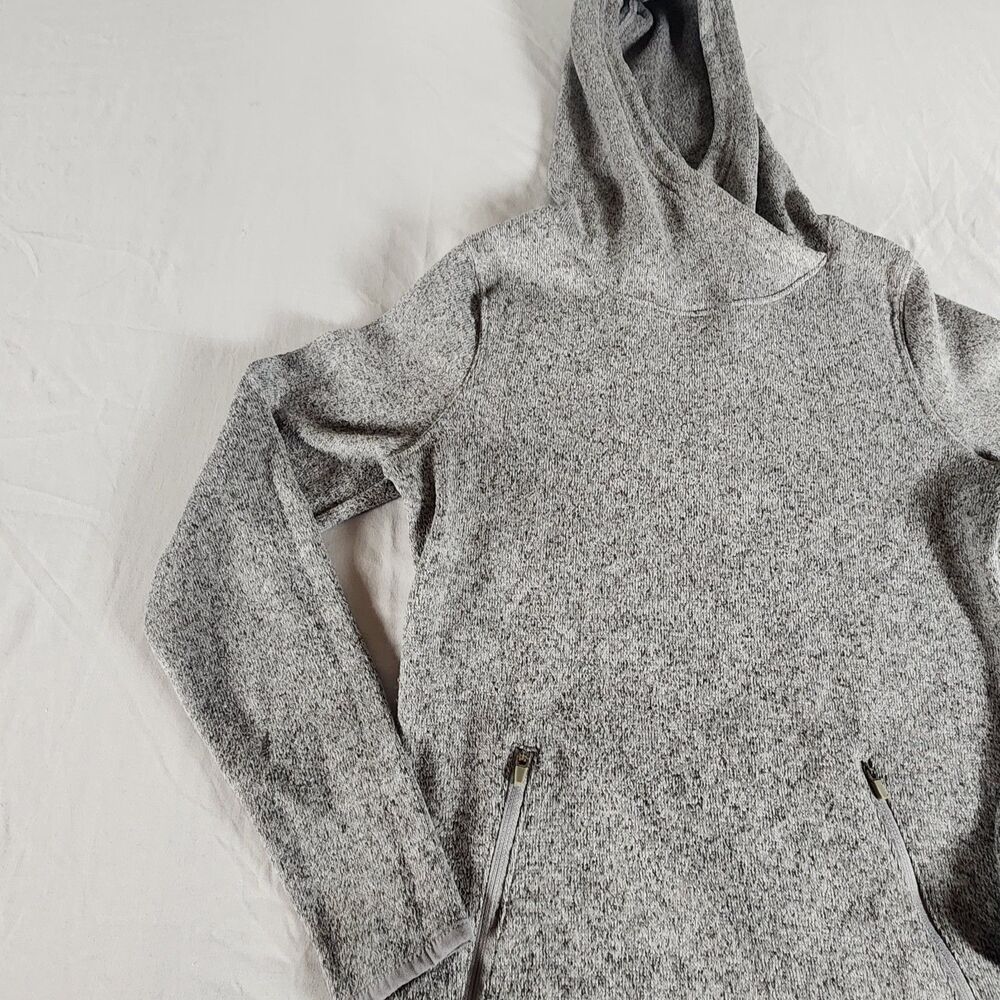 Old Navy Active Gray Hoodie Womens Medium Fleece Pullover Zip Pockets - Picture 2 of 9